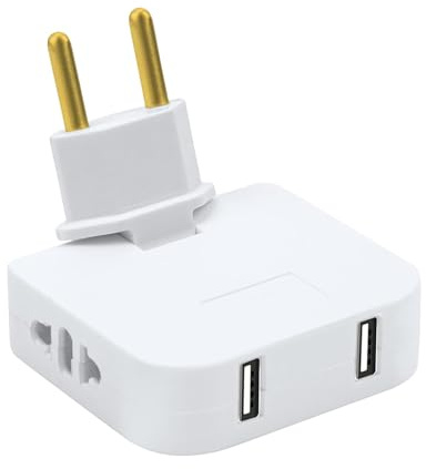Ladron Enchufes Plano,Enchufe Multiple,Enchufe Plano Pared Extraplano,Ladrón Enchufe Plano múltiple de Pared,con Cabezal Giratorio,Giratorio 180º y 2 Enchufe USB C,para televisores,Sofás,Detrás