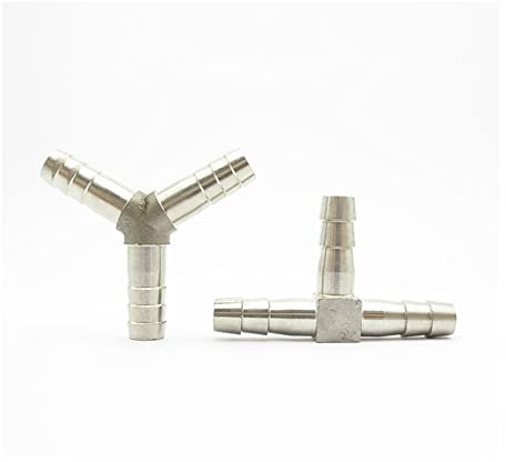 Schlauchverbinder, Rohrverschraubung 304 Edelstahl 3-Wege-Rohrverschraubung T-Stück Y-förmiger Verbindungsstück-Adapter 6, 8, 10, 12, 13, 14, 15, 16, 19, 20, 25, 32, 40 mm Schlauchanschluss for Stecke