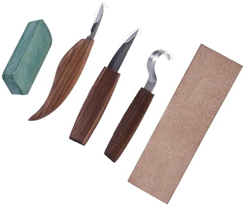 DIYEAH Kit Per Intaglio Del Legno Bulino e Scalpello Per Legno Strumenti Per Falegname Antiscivolo Adatto Per Tiglio Pino Noce Americano e Incisione Artistica