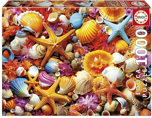 Educa - Puzzle de 1000 Piezas para Adultos | Collage de Conchas. Incluye Pegamento Fix Puzzle. Medidas: 68 x 48 cm. A Partir de 14 años (20246)