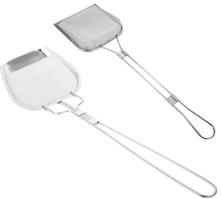 Luxshiny 2piezas Espumadera De Acero Inoxidable Colador Fino Para Freír Skimmer De Con Mango Para Cocinas De Hogar y Restaurantes Resistente y Fácil De Limpiar