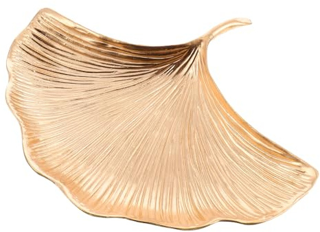 Plateau de Rangement en Feuille de Ginkgo en Alliage, Grand Format | 1 Pièce, Portable et Mignon, pour Voyage ou Shopping, Ornement de Table, Boîte de Rangement