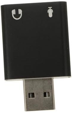 Scheda Audio Esterna USB 7.1 con Jack Cuffie e Microfono | Lega di Alluminio Nero, Supporto per Altoparlanti o Auricolari, Adattatore Stereo Esterno