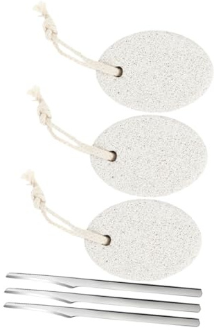Mikikit Pedicura 3 Juegos de Herramientas de Acero Inoxidable para Pies Exfoliante y Removedor de Callos, Adecuado para Cuidado Diario en Casa