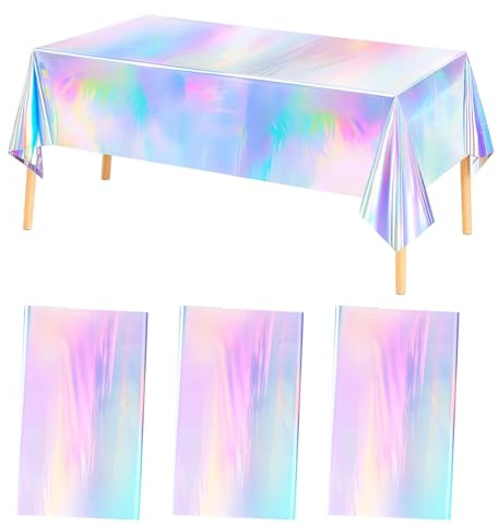 Plastiktischdecke, 3 Stück Bunte Party Tischdecken, 137 x 274 cm, Abwaschbare Tischdecke für Kindergeburtstag und Feste, Geburtstagstischdecke, tischdecke Bunt