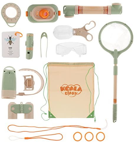 12 piezas con linterna, brújula, mochila, juguetes educativos, lupa