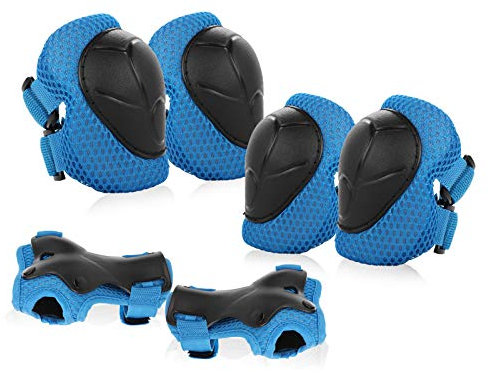 Kinder Schutzausrüstung Protektorenset, JIM'S STORE 6PCS Knieschoner Ellenbogenschoner Handgelenkschutz Schutzset zum Kinder Rollschuhlaufen Inline Skates Skateboarding Radfahren