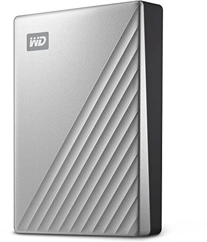 WD 2TB My Passport Ultra for Mac, Portable HDD USB-C ready with software for device management, backup and password protection - Silver