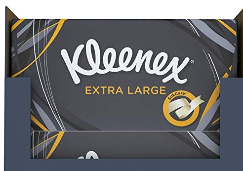 Kleenex Extra Large Single White Handkerchief Tissues Paper 90 x 2 ply Pack Extra Large Box (6)