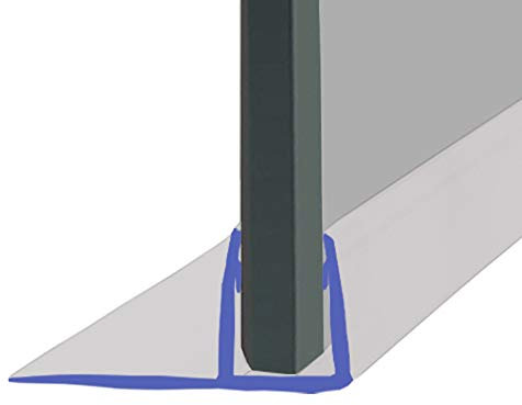 Vertical Shower Seals | Sold in Pairs | Used on Screens or Doors | 8,15, 20, 25 or 35mm Back Fins | Fits 10mm Glass | 2 Metres Long | Clear or Chrome | FIN003 (35mm Fins (Clear))