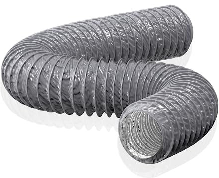 HG Power 75mm Abluftschlauch, 5m Flexibel PVC Alurohr Lüftungsschlauch Schallgedämmter Alu Flex-Schlauch Abluftrohr für Wachstumszelt Trockner Mobile Klimaanlage Abluftventilator, Grau