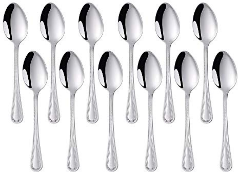 Buyer Star Kaffeelöffel, 12 Stück Minilöffel Silber Demitasse Löffel Edelstahl Teelöffel Kleine Löffel für Zucker Desserts Espresso Eiscreme