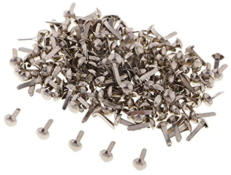 yotijar 100Set Mini Brads Runde Metall Papierbefestigungen Brads Für - Silber, 4,5 x 8 mm