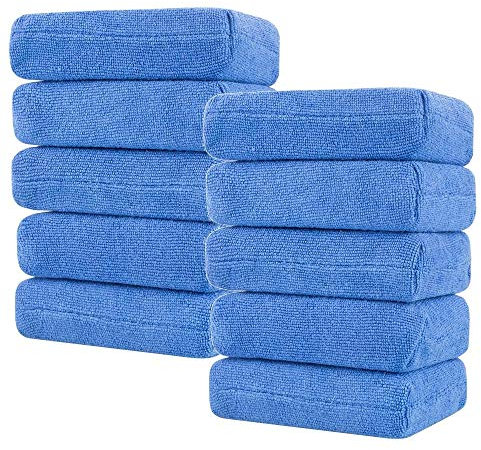 10Pcs Pad di Lucidatura, Auto Lucidare Spugna In Microfibra Lucidatura Spugne di Cera per Auto, Camion, Barca, Moto