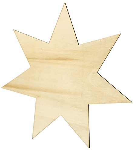 Kleenes Traumhandel Holzstern - Stern aus Holz - Wanddeko - Sternscheiben - Holzstern für Geburtstag, Hochzeit, Dekoration - ca. 30 cm, Typ1