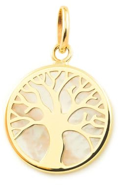 DCB Pendente Albero della Vita con Madreperla - Oro Giallo 9k (375) - Scatola Regalo - Certificato di Garanzia