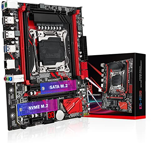 MACHINIST X99 LGA 2011-V3 Motherboard, Micro ATX (Intel 5th/6th Gen) PC Server Motherboard with Diagnostic Card (PCIe 3.0, Dual M.2 Slots, 4 Channel DDR4, SATA 6Gb/s) Intel i7 XEON E5 V3/V4