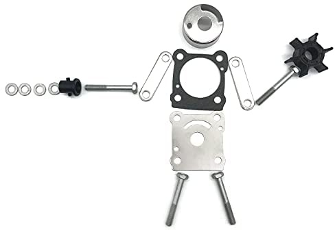 MOTOCEO 6G1-W0078-A1 Wasserpumpen-Laufrad Reparatursatz für Yamaha Außenborder 6 8 PS & Mercury Mariner 6C 6D 8C 11656M 11656T Bootsmotorteile 2-Takt Ersatz 6G1-W0078-00 6G1-W0078-01 6N0-W0078-A0