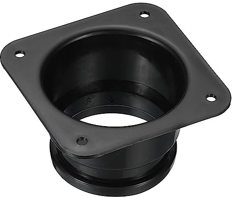 PATIKIL 4 Duct Connector Flange, Dryer Vent Wall Plate Square to Round Straight Ducting Plate for Air Heating Cooling Ventilation Exhaust Fan, Black