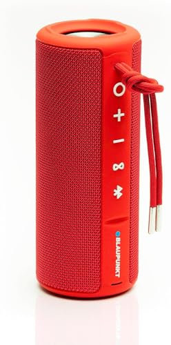 Blaupunkt BT 202 Bluetooth Box - Kabelloser Lautsprecher mit integriertem Akku, tragbarer 10 Watt RMS Lautsprecher mit hochwertigem Klang, mit Lichteffekten, Wasserdicht nach IPX6, rot