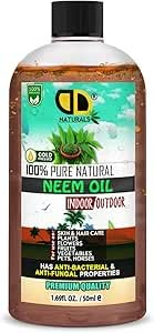 DD teck Neem Oil 100% Pure Multi-Use Oil for Hair, Nail, Eyebrow & Scalp Oil for Hair Growth, Garden - Plants - Home & More (50ml)