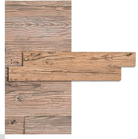 iWerk® Echtholz Wandpaneele selbstklebend | Nachhaltige Wandverkleidung | Holzpaneele für Wand & Decke | Natürliche Echtholzpaneele „Alm“ – 78 × 10 × 0,5 cm