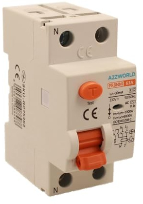 ZOREI Interrupteur différentiel pur, 2P 2 pôles 30mA 220V, sauvetage différentiel, occupe 2 modules DIN (2P 63A)