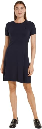 Tommy Hilfiger Abito Donna Midi Dress Maniche Corte, Blu (Desert Sky), XXL