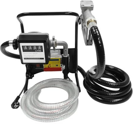 FUROMG Dieselpumpe Kraftstoff Pumpe 40l/min 120W Heizölpumpe Zählwerk Zapfpistole Selbstansaugend Tankstelle Mit Handbuch 375W Heizölpumpe Mit Handbuch