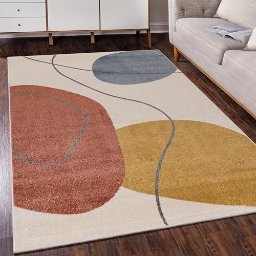 Mazovia Tappeto Soggiorno 80x150cm Crema Geometrico Morbido Antiallergico