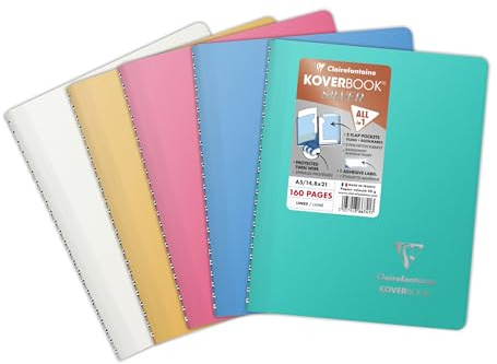 Clairefontaine 366741C Spiralbuch Koverbook A5 80 Blatt liniert sortiert