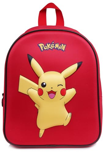 Pokémon - Barnryggsäck - dagis pojke skolväska - skolväska - Pikachu presentidé, Färg: röd, 8-18 ans