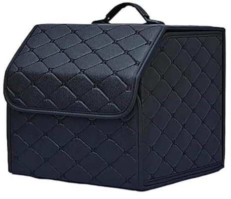 Kofferraum Organizer für Fiat Stilo Croma Bravo Palio Uno Tipo 500 500L 500X Ducato, Leder Kofferraumtasche Wasserfeste Faltbarer Kofferraum-Organizer Verstärkten Griffen Auto Kofferraum Organizer Box
