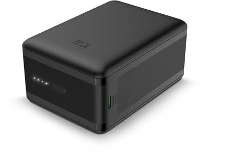 KSIX Nano Powerbank 30000 mAh, Batería Externa Carga Rápida 65W, Power Delivey, para portátiles, Tamaño de Bolsillo, Cable USB-C, Carga simultánea, Negro