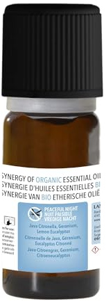 Peaceful Night - Synergie D'huiles Essentielles 100% Pures Et Naturelles - Aide À Repousser Les Moustiques - Mélange De Citronnelle, Eucalyptus Citronné Et Géranium Rosat - Huiles Essentielles