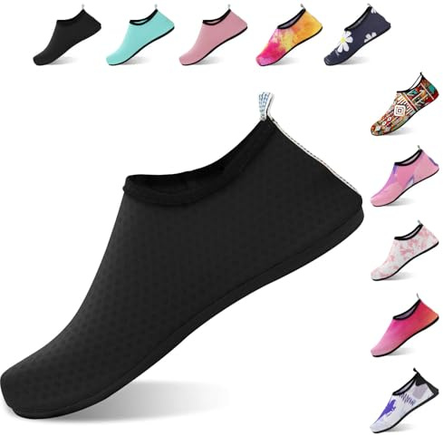 FANWINKJ Water Shoes, Yoga Shoes, Breathable and Stylish Water Shoes for Beach, Sports, Surf, and Swim, Men and Women,Black-38-39