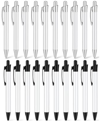 Sublimations-Kugelschreiber, Sublimations-Kugelschreiber mit Schrumpffolie, Aluminium, individueller Clip-Stift, 20 Stück