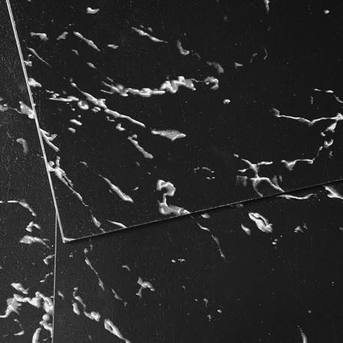 VEVOR Piastrelle per Pavimenti in Vinile Autoadesive 305 x 305 mm 50 Piastrelle Spesse 1,5 mm in Vinile Effetto Marmo Nero per Sala da Pranzo, Camere da Letto e Bagni, Facile per Decorare la Casa