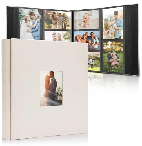 DazSpirit Albums photo de 15 x 10 cm, 1 000 pochettes, couverture en lin, grande capacité, peut contenir des photos de 10 x 15 cm en format paysage et portrait, idéal pour les livres photo de mariage