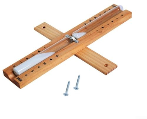 Genaue hitzebeständige Sauna-Sanduhr, drehbarer Holz-Timer, Sand, Wandmontage, Sandstundenglas, hitzebeständiger Holz-Timer Sand (weiß)