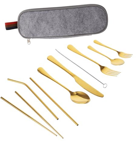 MOLUCKFU 9stücke Outdoor-besteck-set Aus Robust Und Langlebig Für Camping Picknick Und Wandern Mit Aufbewahrungstasche Tragbar Und Praktisch Besteck-set Für Outdoor-aktivitäten