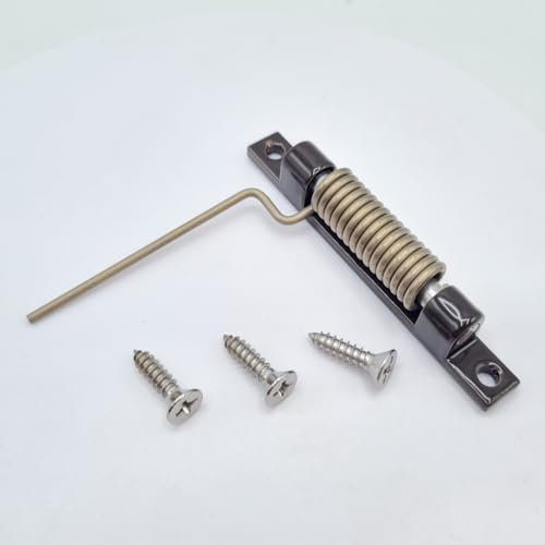 FlyEx Profi Federschließer Zugfeder Rückholfeder Fliegengittertür Schliesser Feder Fliegengitter Fenster Balkontür (Dunkelbraun- Rechts)