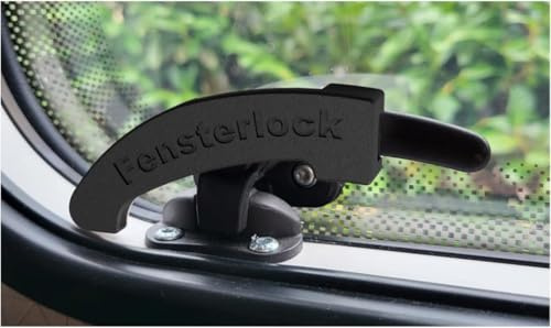 3D-Printed Camper Window Locks in Black/Burglary Protection/Locking for Dometic Seitz Window Handle - Patented Lock for Caravan and Motorhome Windows (Type 6, 2-Piece Set Left)