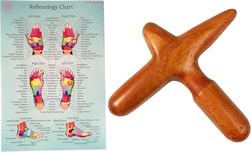 Outils de Massage en Bois – Bâton de Réflexologie, Équipement de Sculpture Corporelle, Rouleau de Massage Musculaire, Masseur Shiatsu pour Soulagement de la Douleur & Drainage Lymphatique (Set DB)