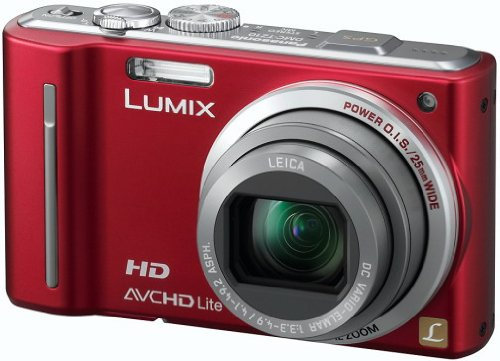 Panasonic Lumix DMC-TZ10 Digital Camera 12 Megapixel 12x Optical Zoom 7.6 cm (3 Inch) Display Image Stabiliser Geo-Tagging Red (Renewed)