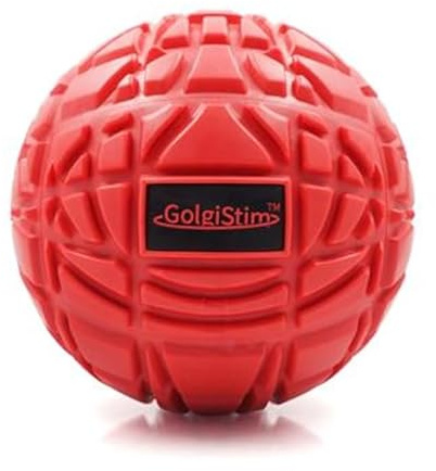 GolgiStim Large Trigger Point Massage Ball - 3.1 Inch Hard Rubber Therapy Ball for Myofascial Massage - Deep Tissue Massager for Myofascial Release and Pressure Point Recovery (Red (Medium))