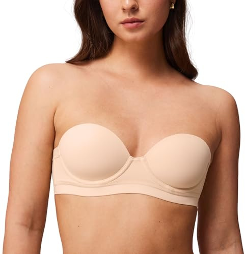 Halobliss Strapless Bra for Small Breasted Women | Multiway, Underwire, Lightly Lined, Seamless, 32AA-38A