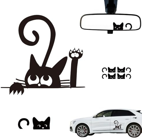 3 Stück Autoaufkleber,Katze Auto Aufkleber Aufkleber,Katzen Dekorationen Zubehör Car Sticker Deko Vinyl Wandaufkleber Fenster Aufkleber für Geländewagen Wohnmobil Karosserie Seitentür Kofferraum