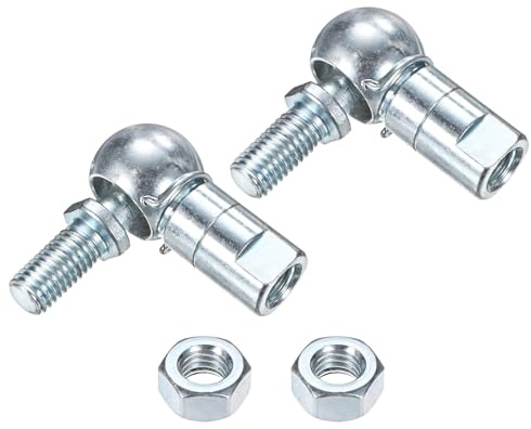 M METERXITY 2-Pack CS10 Ball Head Rod End Bearing, M10x1.5 Right Male Thread and Right Female Thread Self-lubricating Carbon Steel Angle Ball Joint Socket End Fitting for Automotive