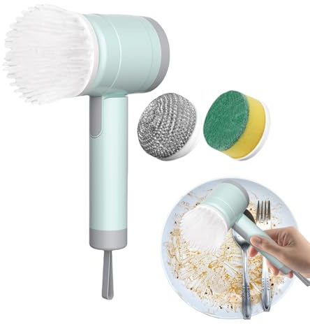 Cepillo giratorio inalámbrico – Limpiador para ducha – Herramienta resistente al agua plegable para suelos bañera coche cocina